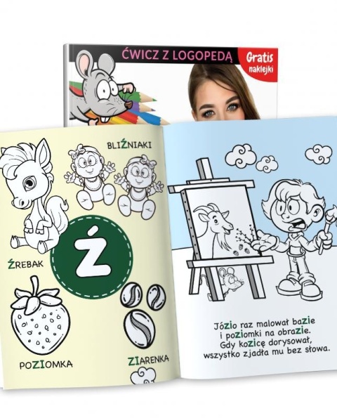 Kolorowanka logopedyczna ćwiczenia wymowy Głoski Ś Ź Ć DŹ Martel 16s