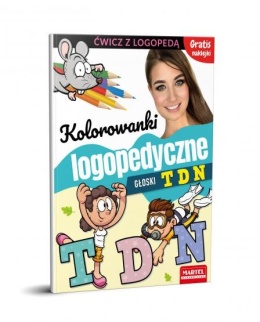 Kolorowanka logopedyczna ćwiczenia wymowy Głoski T D N Martel 16s