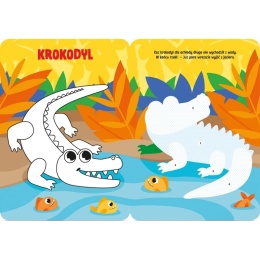 Kolorowanka wyklejanka duże naklejki zwierzęta dżungli 3+ Aksjomat