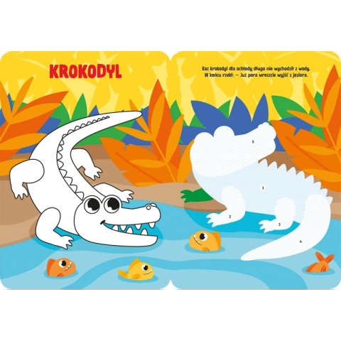 Kolorowanka wyklejanka duże naklejki zwierzęta dżungli 3+ Aksjomat