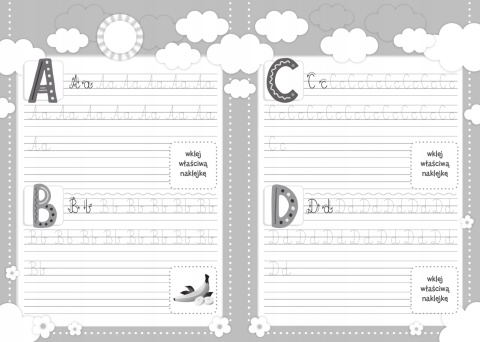 Literki to proste dla dzieci książeczka edukacyjna z naklejkami