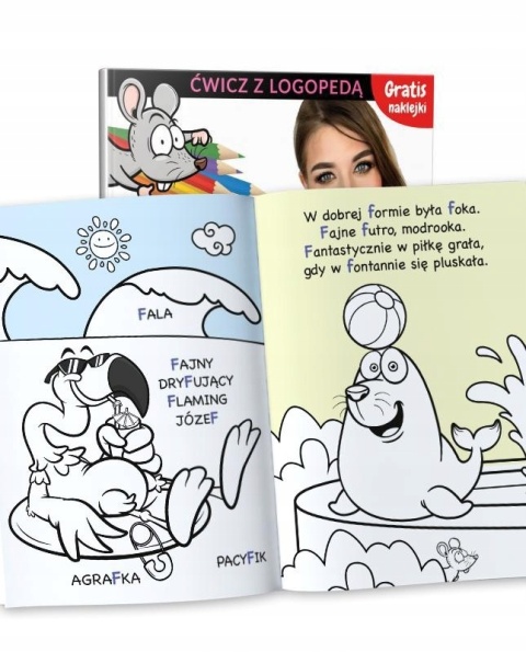 Logopedia kolorowanki logopedyczne głoski F W rymowanki Martel 16s