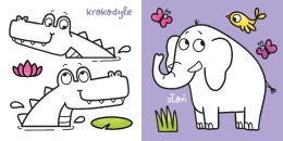Mały miś koloruje W zoo kolorowanka z naklejkami dla dzieci 4 6 lat