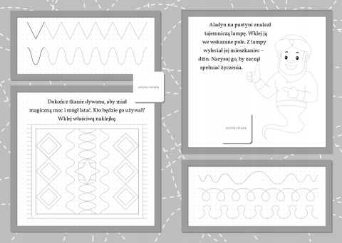 Moje pierwsze szlaczki dla dzieci książeczka edukacyjna naklejki