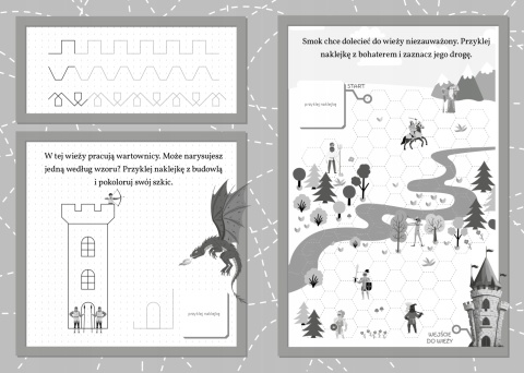 Moje pierwsze szlaczki dla dzieci książeczka edukacyjna naklejki