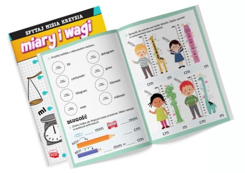 Nauka liczenia miary i wagi naklejki Spytaj Misia Krzysia Martel 16s