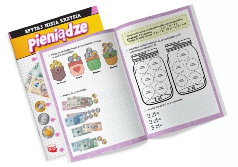 Nauka o pieniądzach finanse naklejki Spytaj Misia Krzysia Martel 16s