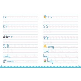 Nauka pisania kaligrafia ćwiczenia litery klasa 1 Aksjomat miękka