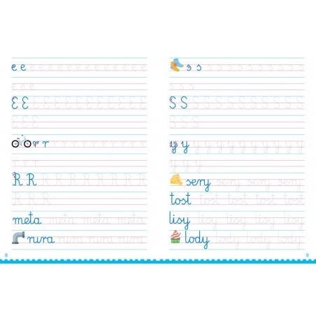 Nauka pisania kaligrafia ćwiczenia litery klasa 1 Aksjomat miękka