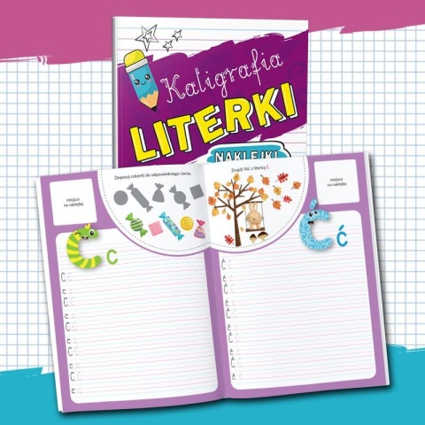 Nauka pisania literek kaligrafia litery zadania Martel miękka 32s