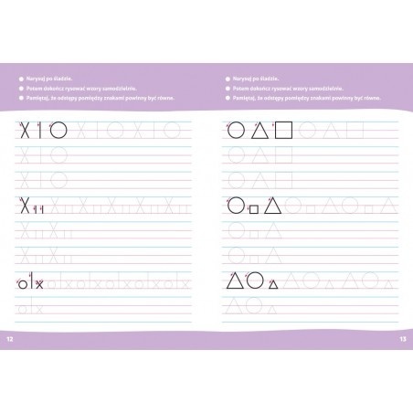 Nauka pisania szlaczki przygotowanie grafomotoryka 6-7 lat Aksjomat