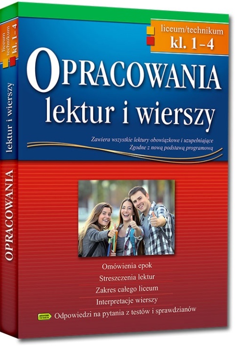 Opracowania lektur i wierszy liceum technikum klasa 1-4 kompendium