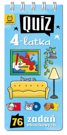 Quiz 4 latka 76 zadań obrazkowych książka edukacyjna dla dzieci i zabawy