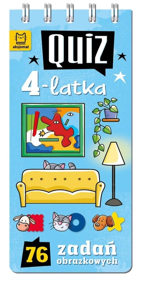 Quiz 4 latka 76 zadań obrazkowych książka edukacyjna dla dzieci i zabawy