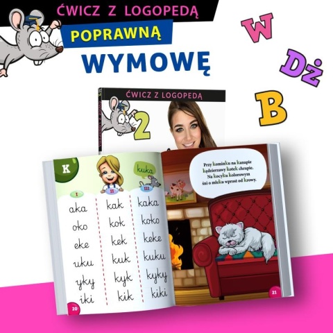 Rymowanki logopedyczne książka dla dzieci utrwalanie głosek twarda 56