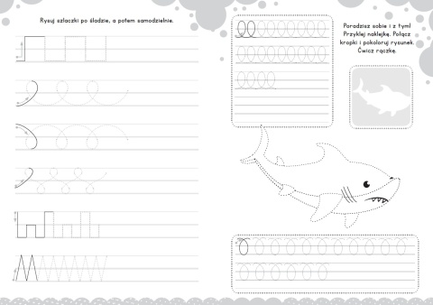 Szlaczki dla dzieci książeczka z naklejkami do nauki i ćwiczenia ręki