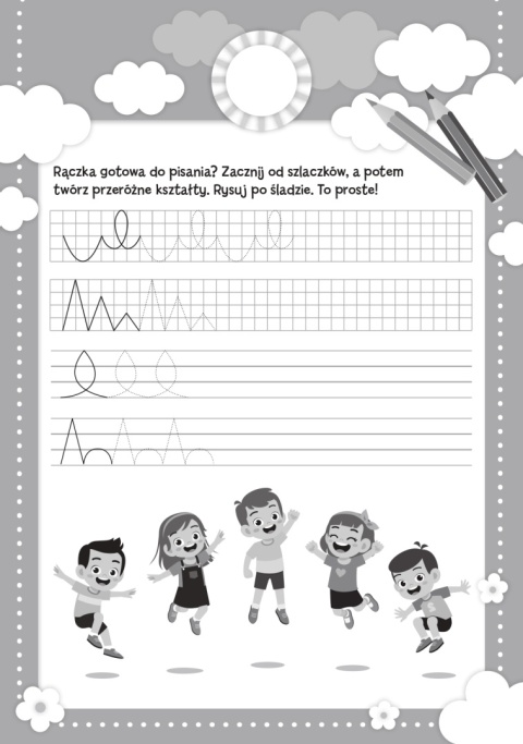 Szlaczki to proste dla dzieci książeczka edukacyjna z naklejkami