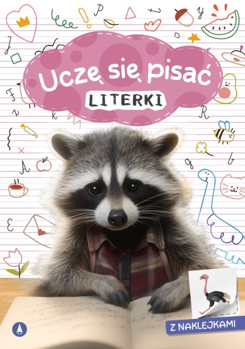 Uczę się pisać literki książka dla dzieci z naklejkami nauka pisania