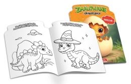 Zmalowane dinusie kolorowanka dla dzieci książka edukacyjna naklejki