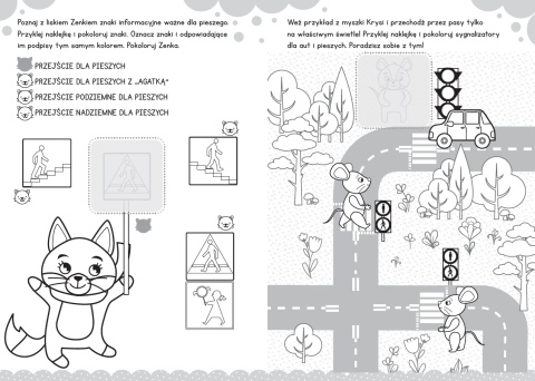 Znaki drogowe i zasady na drodze dla dzieci książeczka edukacyjna Naklejki