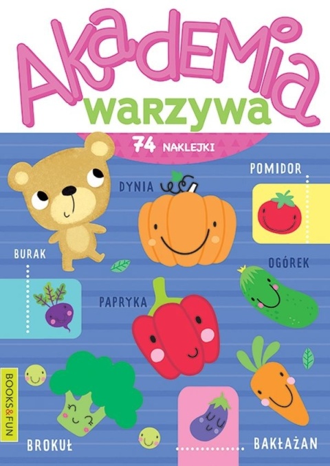 Akademia warzywa z naklejkami książeczka edukacyjna 74 naklejki