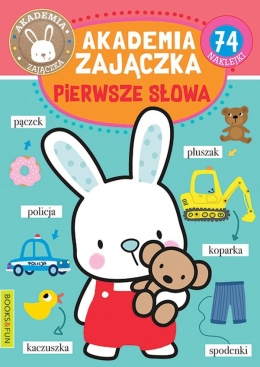 Akademia zajączka pierwsze słowa z naklejkami 74 naklejki 16 stron