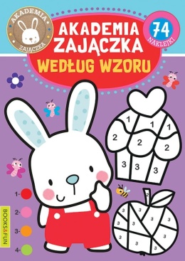 Akademia zajączka według wzoru z naklejkami 74 naklejki edukacyjna