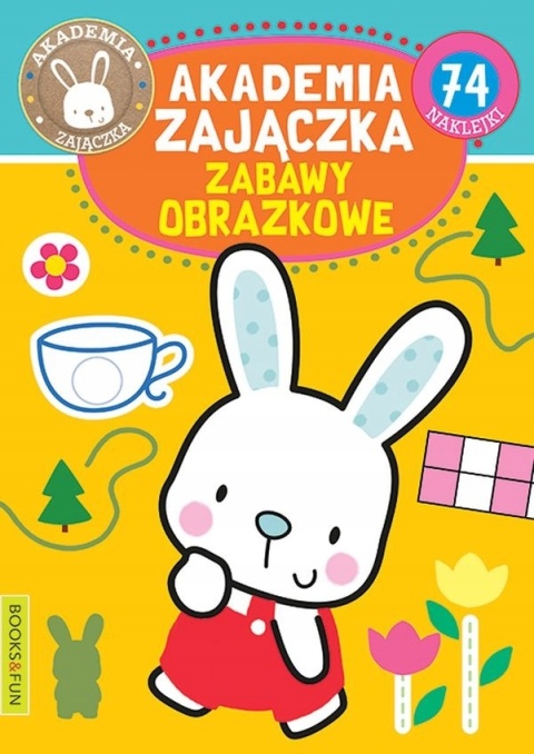 Akademia zajączka zabawy obrazkowe książeczka edukacyjna 74 naklejki