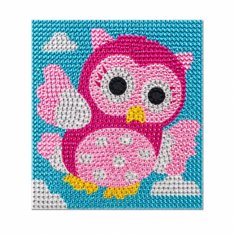 Diamentowy obrazek Sowa haft diamentowy wyklejanka dla dzieci DIY