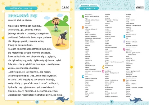 Karty pracy klasa 3 Trzeciaki Ortografia Matematyka GREG Szkoła podstawowa