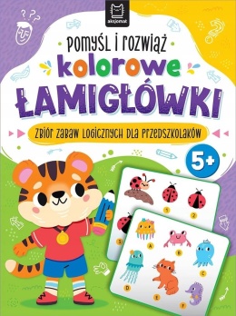 Kolorowe łamigłówki dla przedszkolaków 5+ zadania logiczne 48 stron