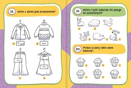 Kolorowe łamigłówki dla przedszkolaków 5+ zadania logiczne 48 stron