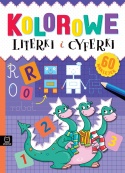 Kolorowe literki i cyferki książka edukacyjna naklejki 60 sztuk Aksjomat
