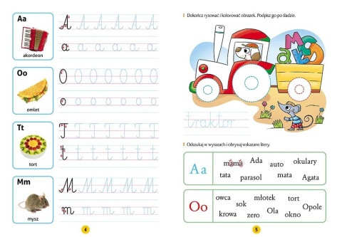 Kolorowe literki i cyferki książka edukacyjna naklejki 60 sztuk Aksjomat