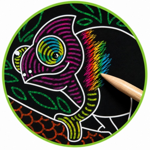 Kreatywne wydrapywanki Zwierzęta 3+ książeczka z rysikiem dla dzieci