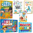 Łamigłówki dla 4 latka Akademia zestaw 6 książek zadania nauka naklejki 2-5