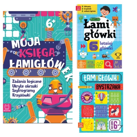 Łamigłówki dla dzieci 6 lat zestaw książek zadania logiczne koncentracja
