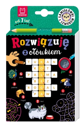 Łamigłówki z lemurem dla dzieci od 7 lat książeczka z ołówkiem 96 stron