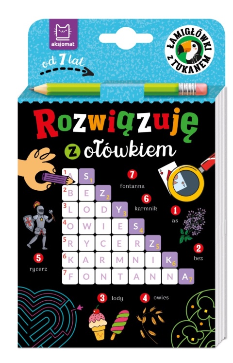 Łamigłówki z tukanem dla dzieci od 7 lat książeczka z ołówkiem 96 stron