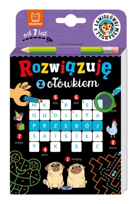 Łamigłówki z tygrysem dla dzieci od 7 lat książeczka z ołówkiem 96 stron