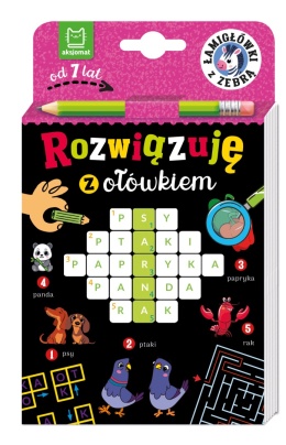 Łamigłówki z zebrą dla dzieci od 7 lat książeczka z ołówkiem 96 stron