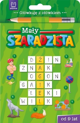 Mały szaradzista od 9 lat książeczka z ołówkiem krzyżówki łamigłówki