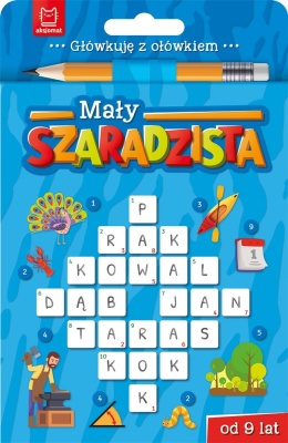 Mały szaradzista od 9 lat książeczka z ołówkiem krzyżówki łamigłówki