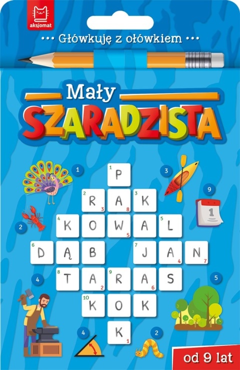 Mały szaradzista od 9 lat książeczka z ołówkiem krzyżówki łamigłówki