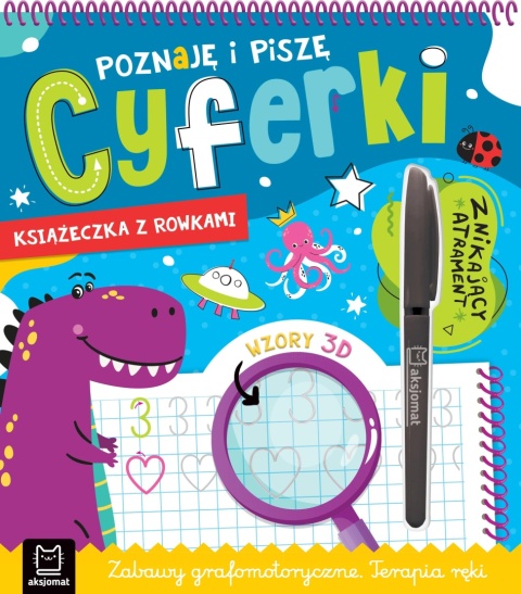 Nauka pisania dla dzieci zestaw 3 książeczek z rowkami Cyferki Literki