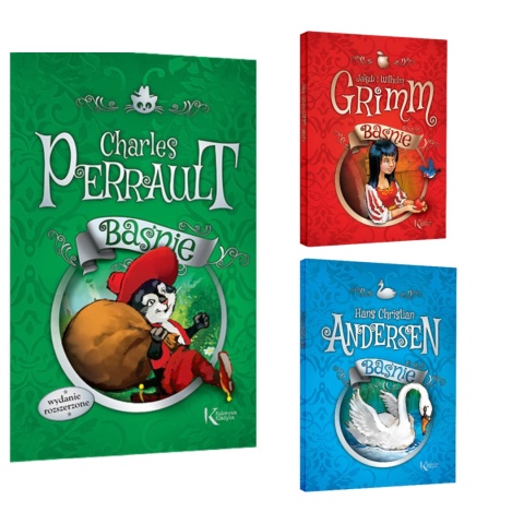 Pakiet książeczek baśnie Andersen Grimm Perrault 3 sztuki Opowiadania