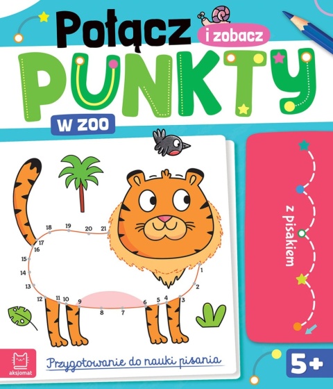 Połącz punkty i zobacz W zoo pisak ścieralny nauka pisania Książeczka 4+