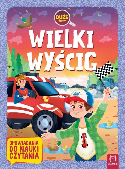 Wielki wyścig duże litery książka do nauki czytania dla dzieci Edukacyjna