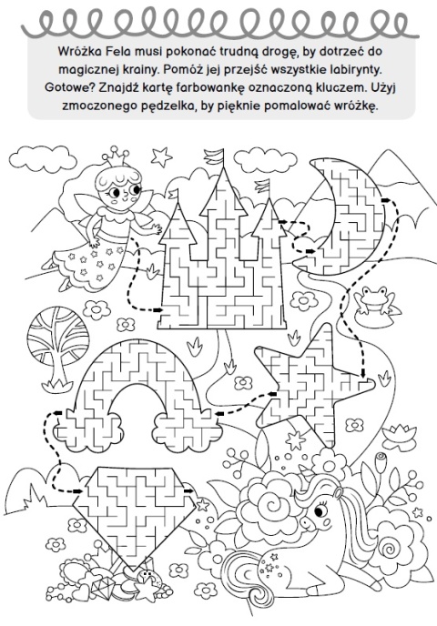 Wróżki zadanka i farbowanki z pędzelkiem książeczka dla dzieci 4+