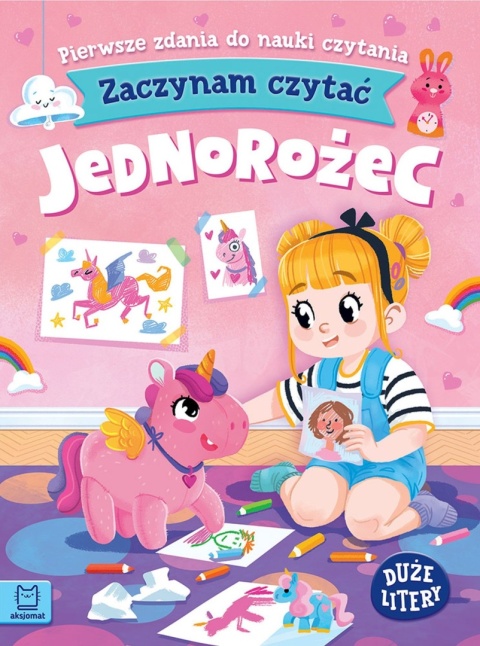 Zaczynam czytać Jednorożec książka duże litery nauka czytania 4-6 lat